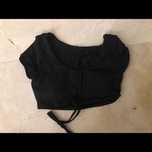 ZAFUL Large black bikini top (short sleeve)